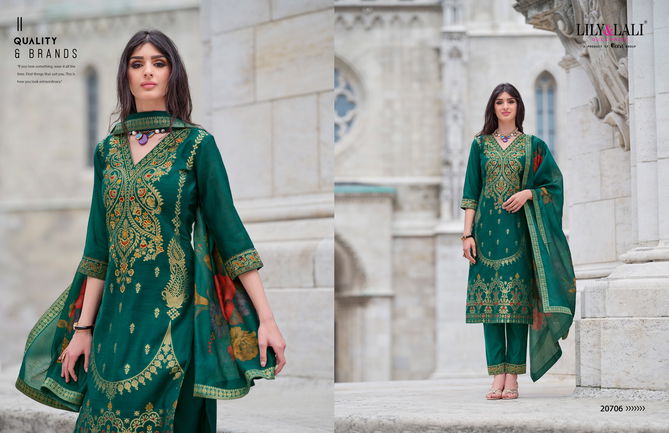 Lajjo By Lily And Lali Banarasi Jacquard Silk Readymade Suits Wholesale Online